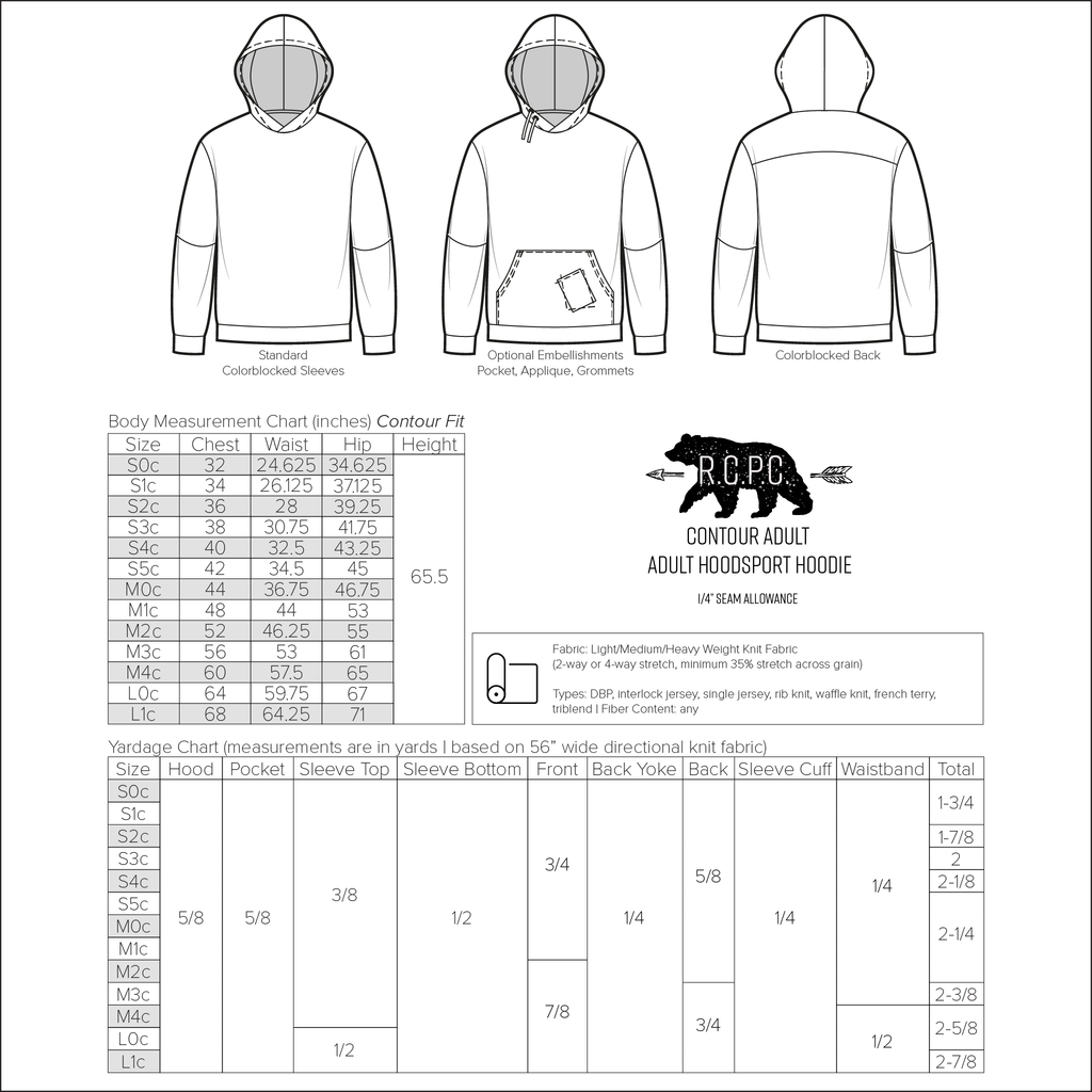 Hoodsport Hoodie | Adult Size S0c-L1c | Beginner Level Sewing Pattern