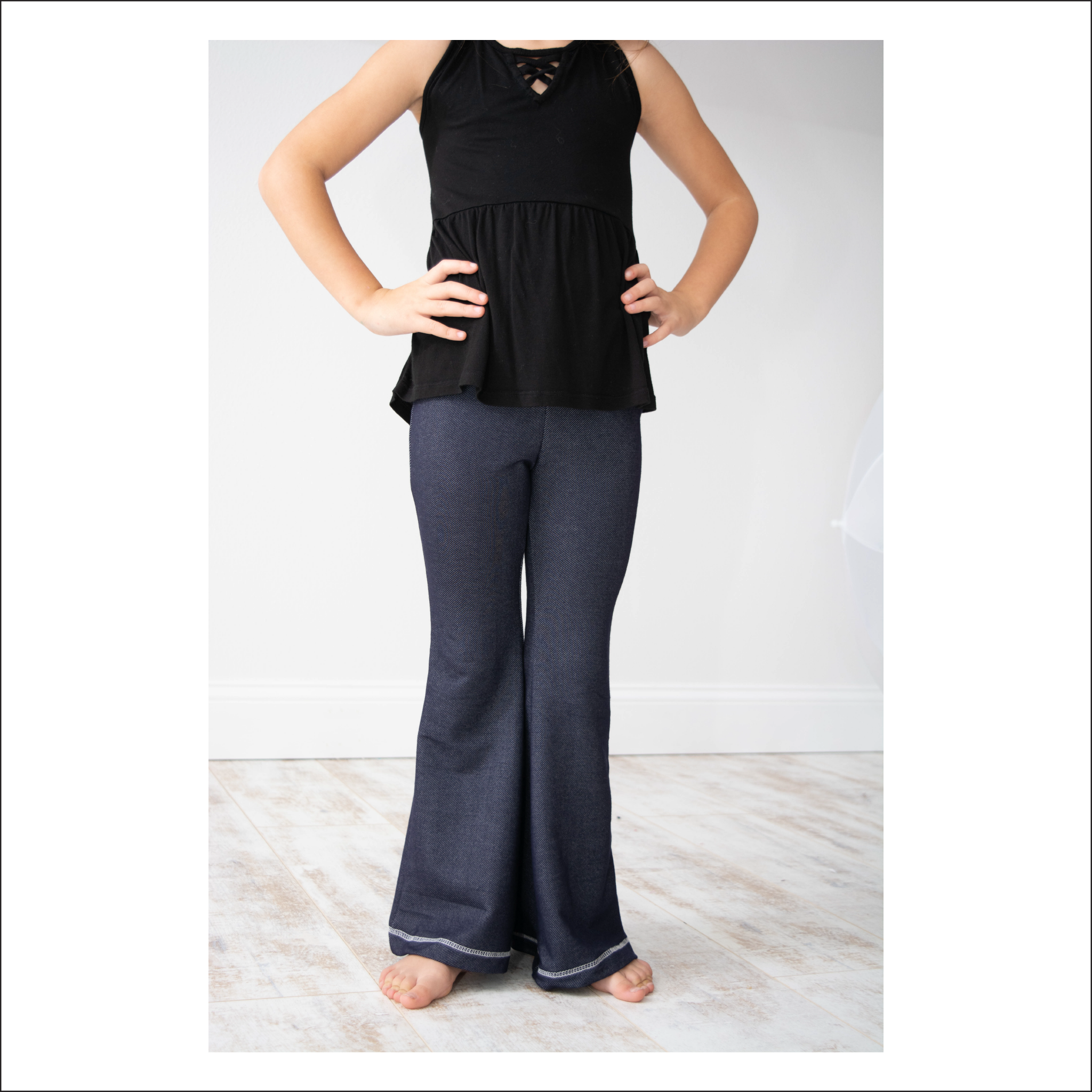 High Waist Flare Pants PDF Sewing Pattern for Jersey Yoga or
