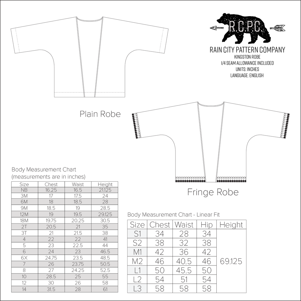 BUNDLE Kingston Robe  | Adult Sizes S1 - L3 | Baby - Big Kid Sizes NB - 14 | Beginner Level Sewing Pattern