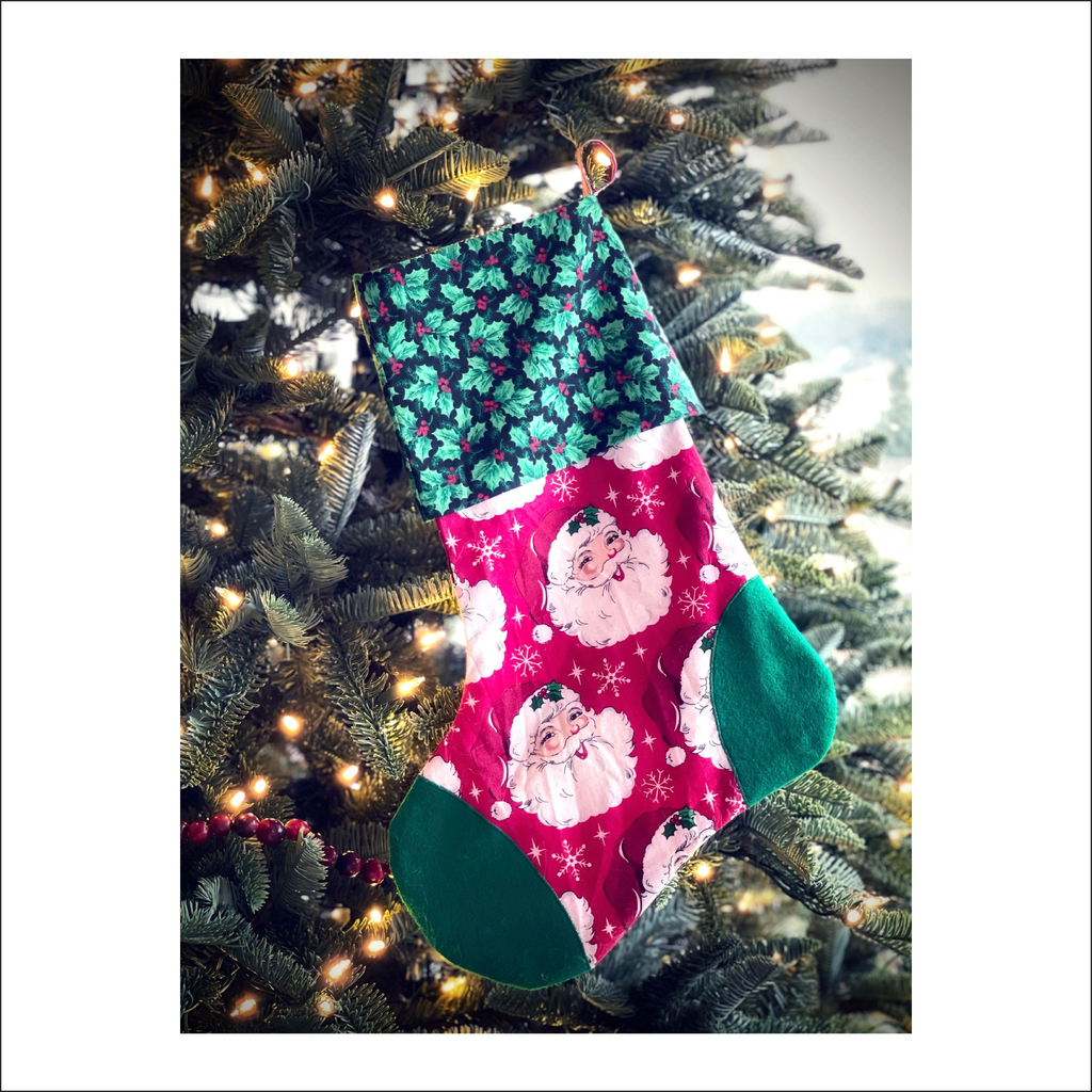 Holly Jolly Stocking | Free Pattern Pieces | Beginner Level Sewing Pattern