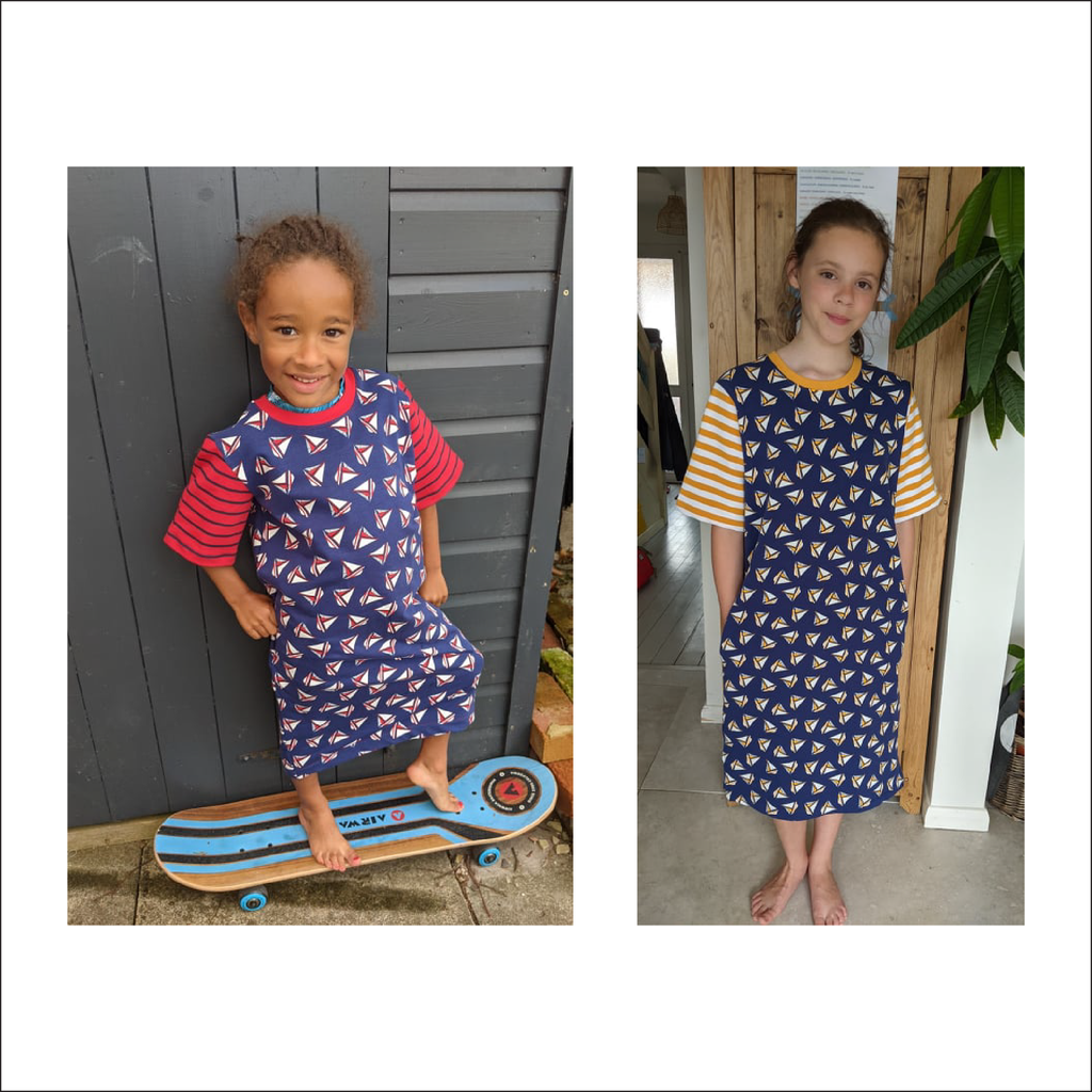 Oversized Tee Shirt Dress | Kids Sizes 12M-14 | Beginner Sewing Pattern