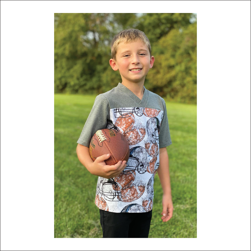 Kingdome Football Jersey Tee | Child Sizes 2T-16 | Beginner Level Sewing Pattern