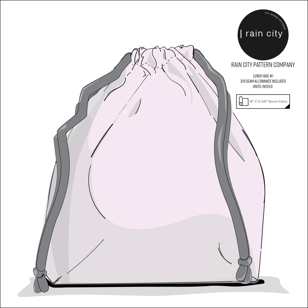 Lunch Bag #1 | 18" X 10-5/8" | Beginner Level Sewing Pattern