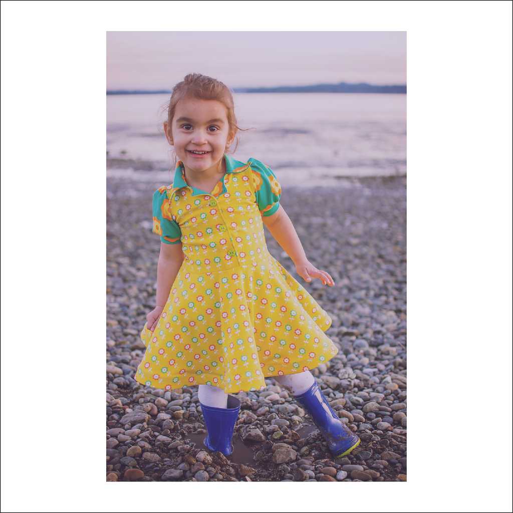 Pacific Ave. Retro Collar Dress | Child Sizes 2T-10 | Beginner Level Sewing Pattern