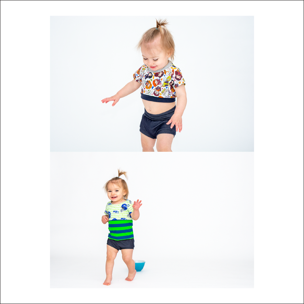Warren Ave. Crop Top | Baby to Big Kid Sizes 12M-14 | Beginner Level Sewing Pattern